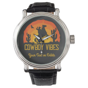 Cowboy Vibes Custom Name Horloge