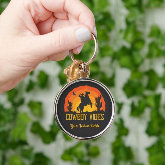 Cowboy Vibes Custom Name Sleutelhanger (Hand)