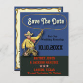 Cowboy Vintage Faire-Part de Mariage (Devant / Derrière)