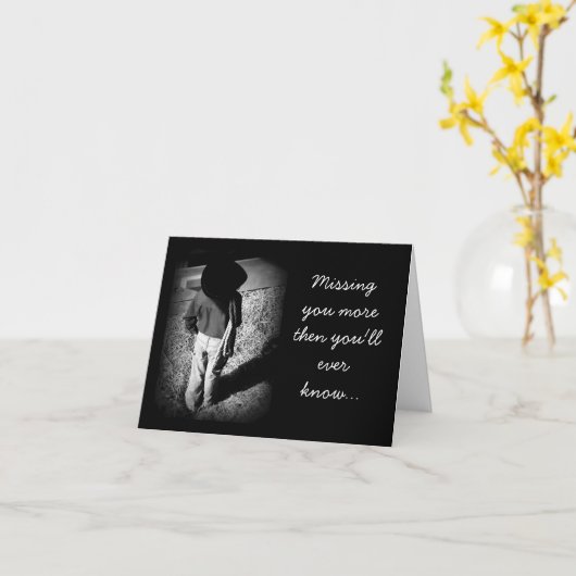 Cowboy vous manquant carte de note (Fleur jaune)