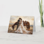 Cowboy Wedding Wens voor Sterke Bond & Liefde Kaart (Voorkant)