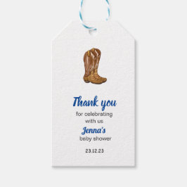 Cowboy Wester Baby shower Dank u Cadeau Labels Cadeaulabel