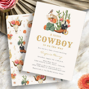 Cowboy Western Baby Borrel Kaart