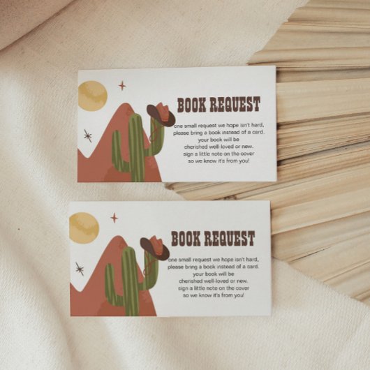 Cowboy Western Baby shower Book Request Enclosure Informatiekaartje