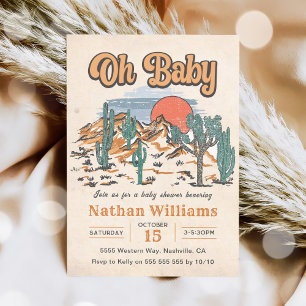Cowboy Western Baby shower Kaart