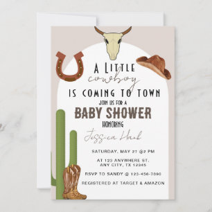 Cowboy Western Baby shower Kaart