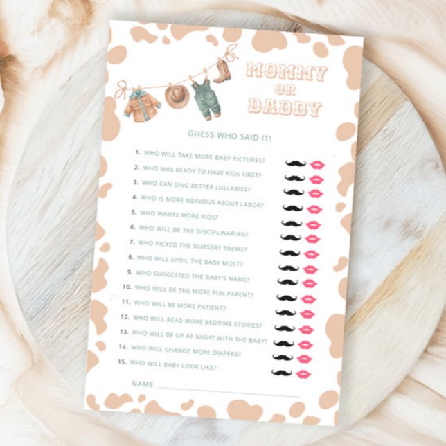 Cowboy Western Baby shower Mama of Daddy Game (Creator heeft geüpload)