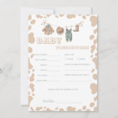Cowboy Western Baby Shower Voorspellingen Plezieri Kaart (Voorkant)