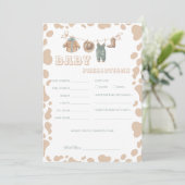 Cowboy Western Baby Shower Voorspellingen Plezieri Kaart (Staand voorkant)