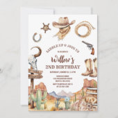 Cowboy Western Birthday Invitation (Devant)