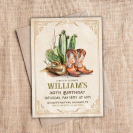 Cowboy Western Boots Pet en Desert Cactus Kaart