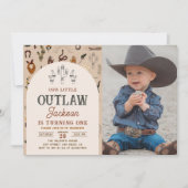 Cowboy Western Boys Anniversaire Photo Invitation (Devant)