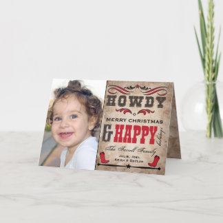 Cowboy & Western Christmas Holiday Carte photo