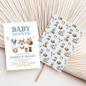 Cowboy Western Clothesline Baby Boy Baby shower Kaart