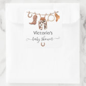 Cowboy Western Clothesline Vierkante Sticker (Tas)