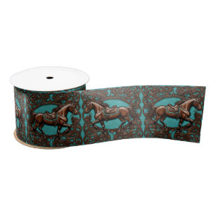 Cowboy Western Country Blauwgroen Blauw Bruin Paar Lint