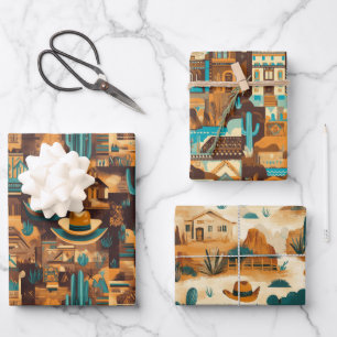 Cowboy Western Desert Brown Inpakpapier Vel