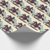 Cowboy Western Horse Verjaardag Cadeaupapier (Hoek)