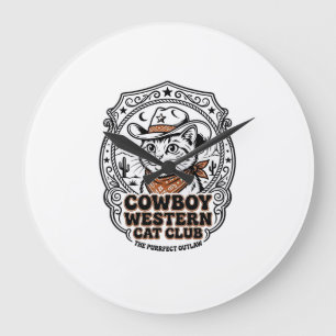 Cowboy Western Kat Hondenliefhebber Shirt Kunst - Grote Klok