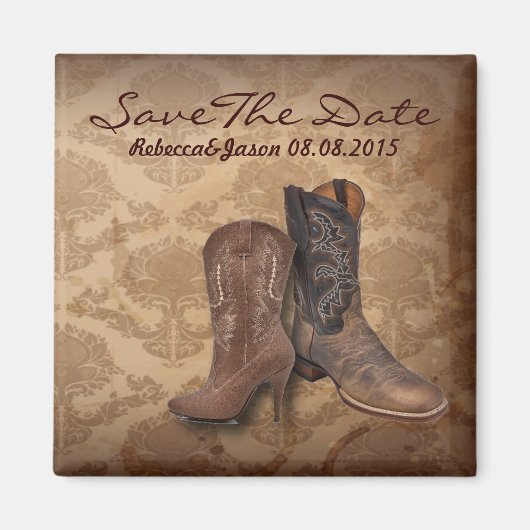 Cowboy western land bruiloft Save the Date Magneet (Voorkant)