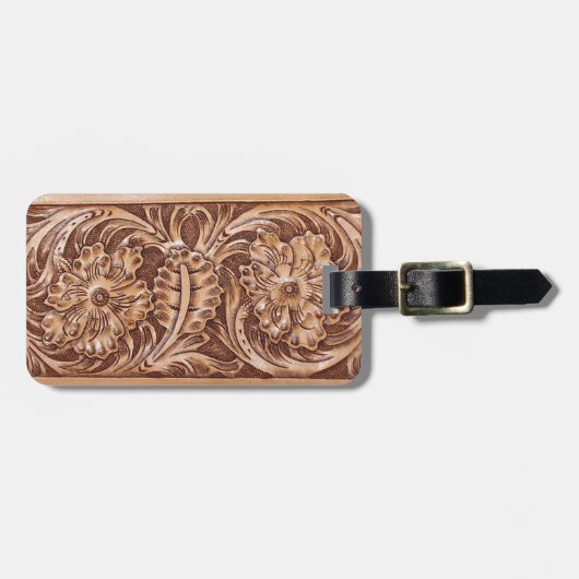 cowboy western landpatroon met gereedschap bagagelabel (Voorkant horizontaal)