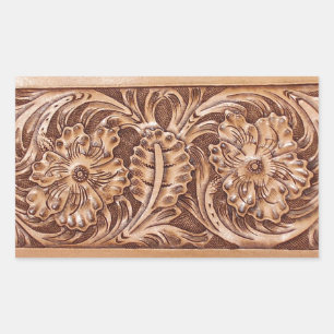 cowboy western landpatroon met gereedschap rechthoekige sticker