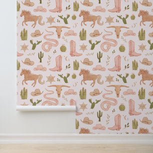 Cowboy Western Meisjeskamer Behang