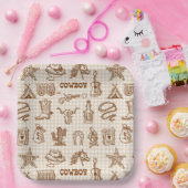 Cowboy Western Papieren Bordje (Feest)