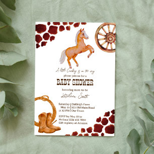 Cowboy western rodeo baby shower kaart