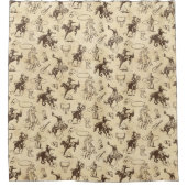 Cowboy Western Rodeo Horses Douchegordijn (Voorkant)