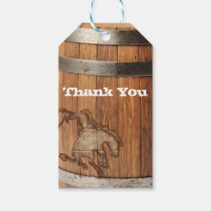 Cowboy Western Rodeo Houten Vat FEest Favoriet Cadeaulabel