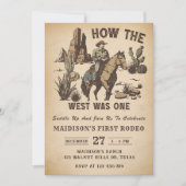 Cowboy Western Rodeo Wild West Invitation Annivers (Devant)