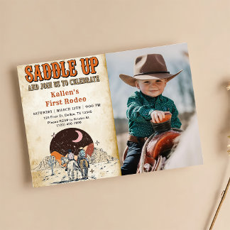 Cowboy Western Rodeo Wild West Verjaardagsfeest Kaart
