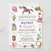 Cowboy Western Rustic Anniversaire Fête Invitation (Devant)