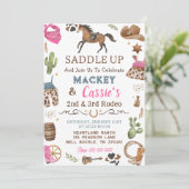 Cowboy Western Rustic Anniversaire Fête Invitation (Debout devant)