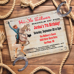 Cowboy Western Verjaardagsfeest Uitnodigingen