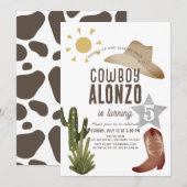 Cowboy Western Wild West Birthday Kaart (Voorkant / Achterkant)