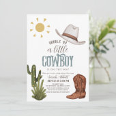 Cowboy Western Wild West Boy Baby shower Kaart (Staand voorkant)