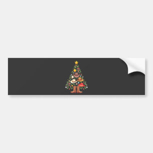 Cowboy Westerne kerstboom Bumpersticker