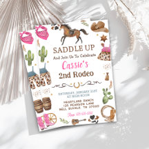 Cowboy Westerne rustieke verjaardagsfeestuitnodigi