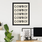 Cowboy Westerne Typografie Wall Art Ranch Cabin Poster (Thuiskantoor)