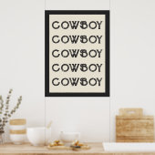 Cowboy Westerne Typografie Wall Art Ranch Cabin Poster (Keuken)