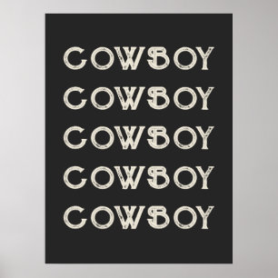 Cowboy Westerne Typografie Wall Art Ranch Cabin Poster