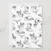 Cowboy Westerne verjaardagsfeestje uitnodiging Sja (Achterkant)