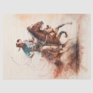 Cowboy Westerne Waterverf ontkoppeling Tissuepapier