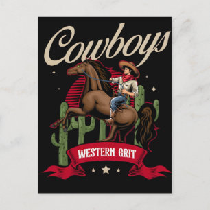 Cowboy Westerse Americana Avonturen Losgelaten Feestdagenkaart