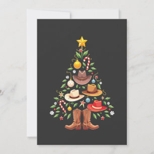 Cowboy Westerse Kerstboom Sinterklaas  Feestdagenkaart