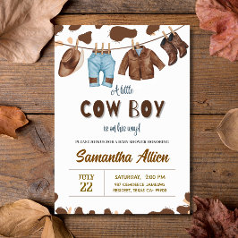 Cowboy Wild Rodeo Western Baby shower Invitation Kaart