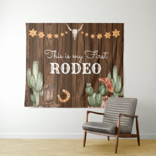 Cowboy Wild West 1st Rodeo Ranch Birthday Party Wandkleed