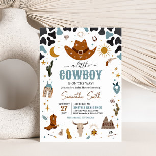 Cowboy Wild West Baby shower Kaart
